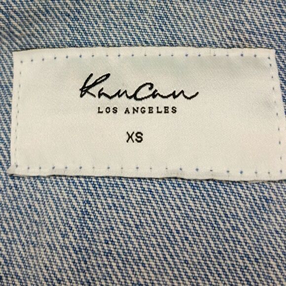 KanCan Light Wash Distressed Estilo/ Crop  4 Pocket Denim Jacket. Woman's XS.... - Picture 3 of 15